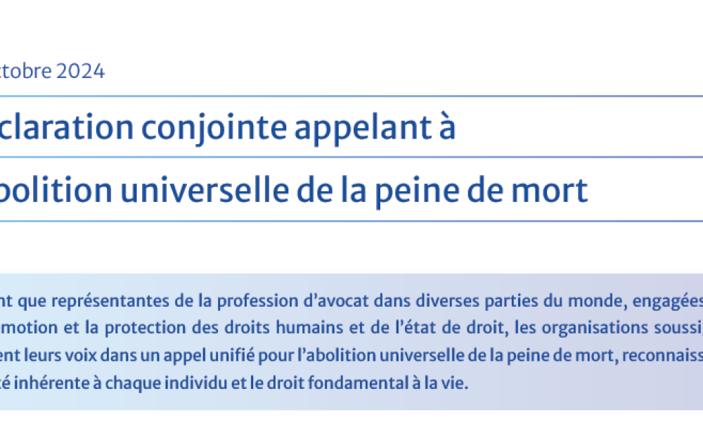 Día Mundial contra la Pena de Muerte: el OIAD y 24 organizaciones piden la abolición universal