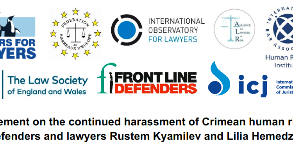 Déclaration sur le harcèlement continu des défenseurs des droits humains et avocats de Crimée Rustem Kyamilev et Lilia Hemedzhy