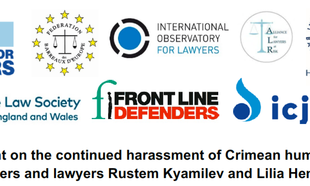 Déclaration sur le harcèlement continu des défenseurs des droits humains et avocats de Crimée Rustem Kyamilev et Lilia Hemedzhy