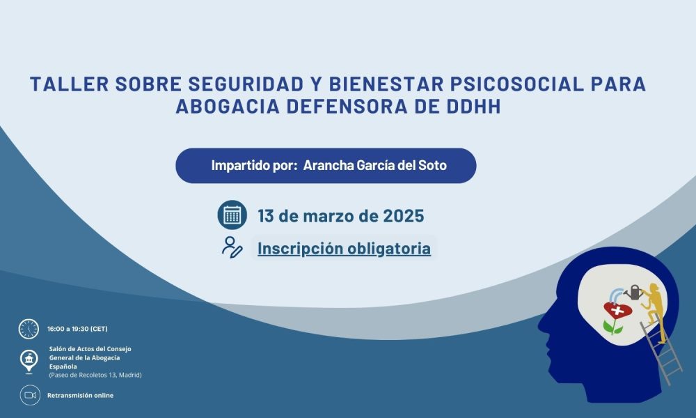 FORMATION : Atelier sur la sécurité et les risques psychosociaux pour les avocats défenseurs des droits humains